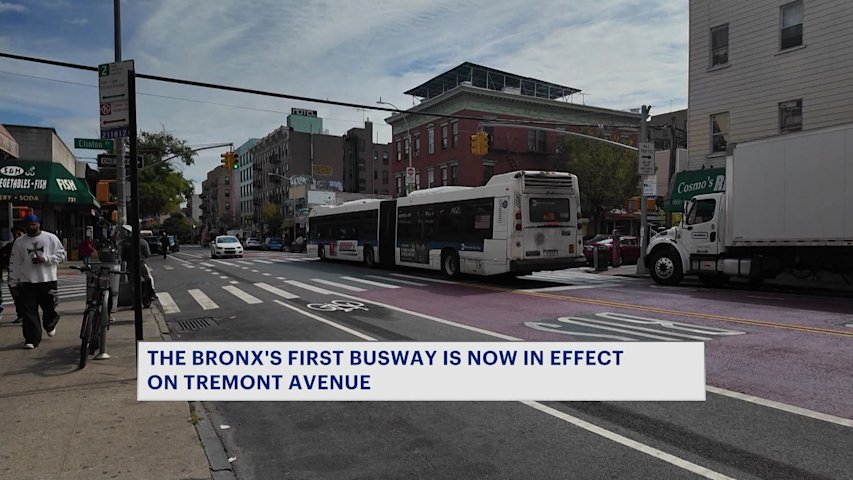 Video thumbnail for New busway launches on Tremont Avenue, bringing traffic changes to the Bronx