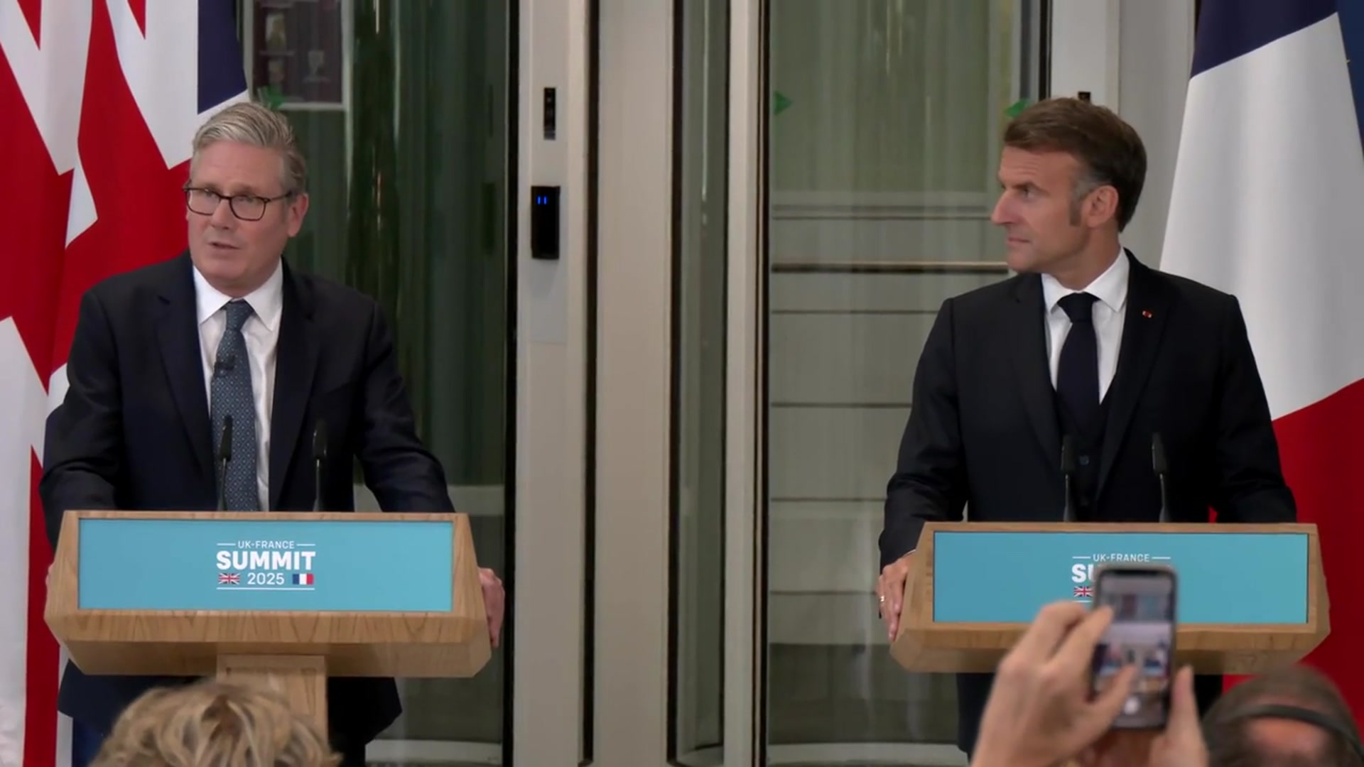 'Video thumbnail for WATCH IN FULL: Keir Starmer and Emmanuel Macron announce 'ground-breaking one in, one out' migrant plan'