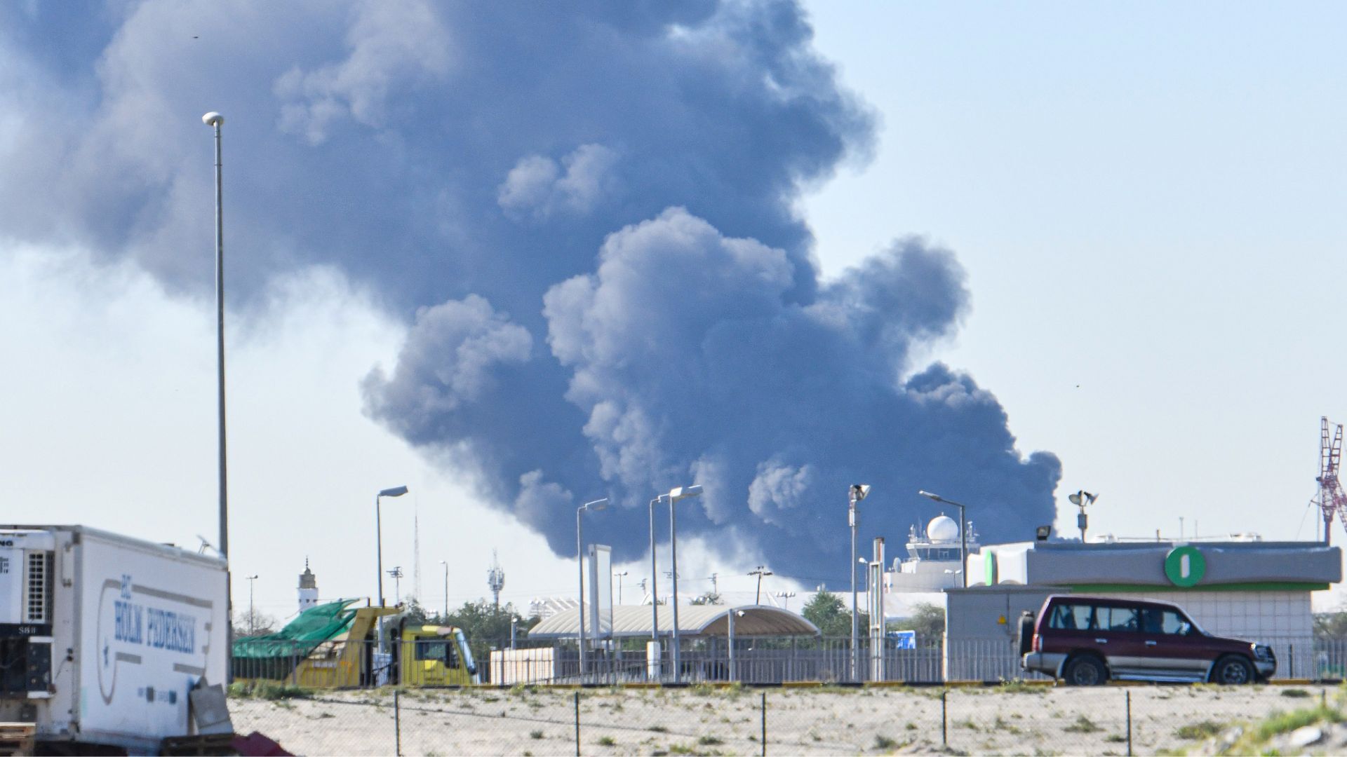 Video thumbnail for ‘Large fire’ at Kuwait airport after ‘brazen attack’ on fuel tanks