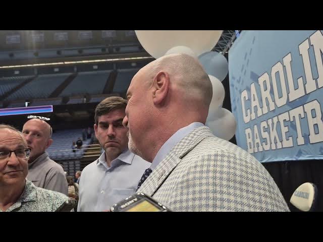 Video thumbnail for Executive Associate Athletic Director Steve Newmark answers questions after the Malone presser #UNC