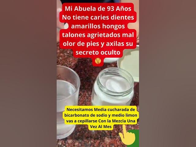 Video thumbnail for 🤫Secreto Remedio casero Para Caries , Hongos talones agrietados dientes amarillos y mal olor.