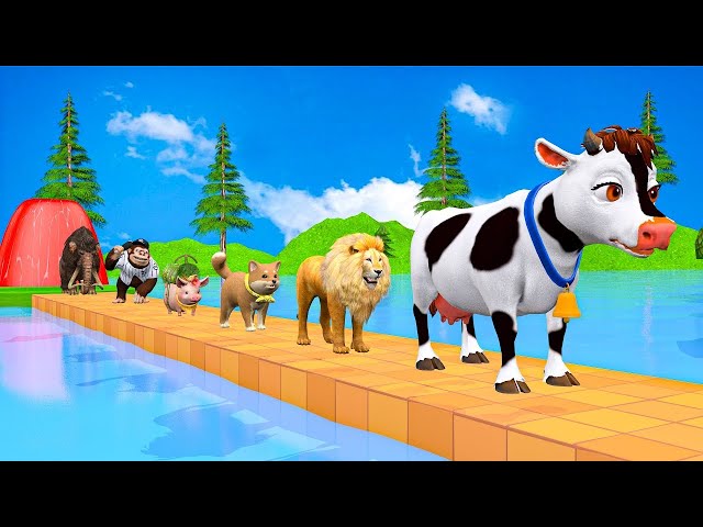 Video thumbnail for Paint Animals Duck Tiger  Cow Lion Buffalo Gorilla Elephant Dinosaur Fountain Crossing Animal Game