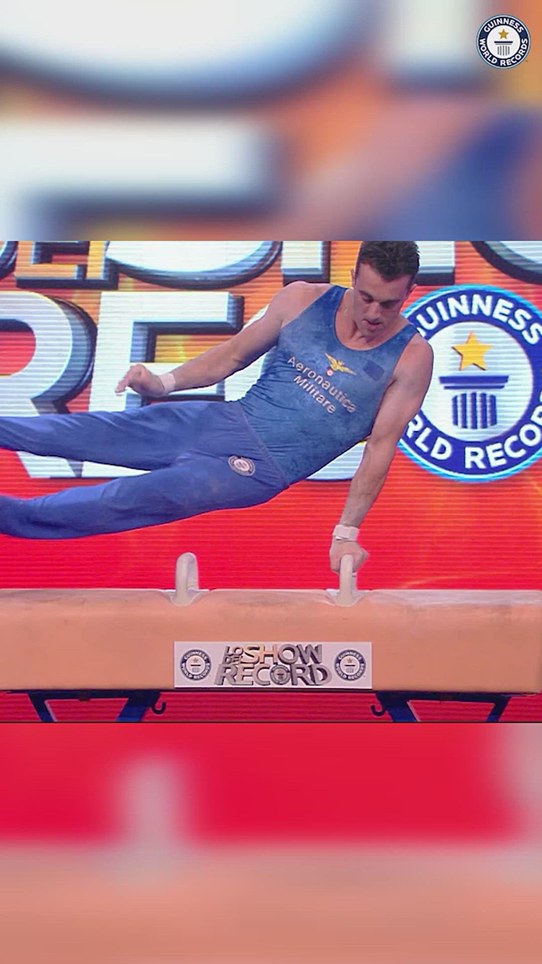 'Video thumbnail for Italian gymnast Alberto Busnari attempts a world record'