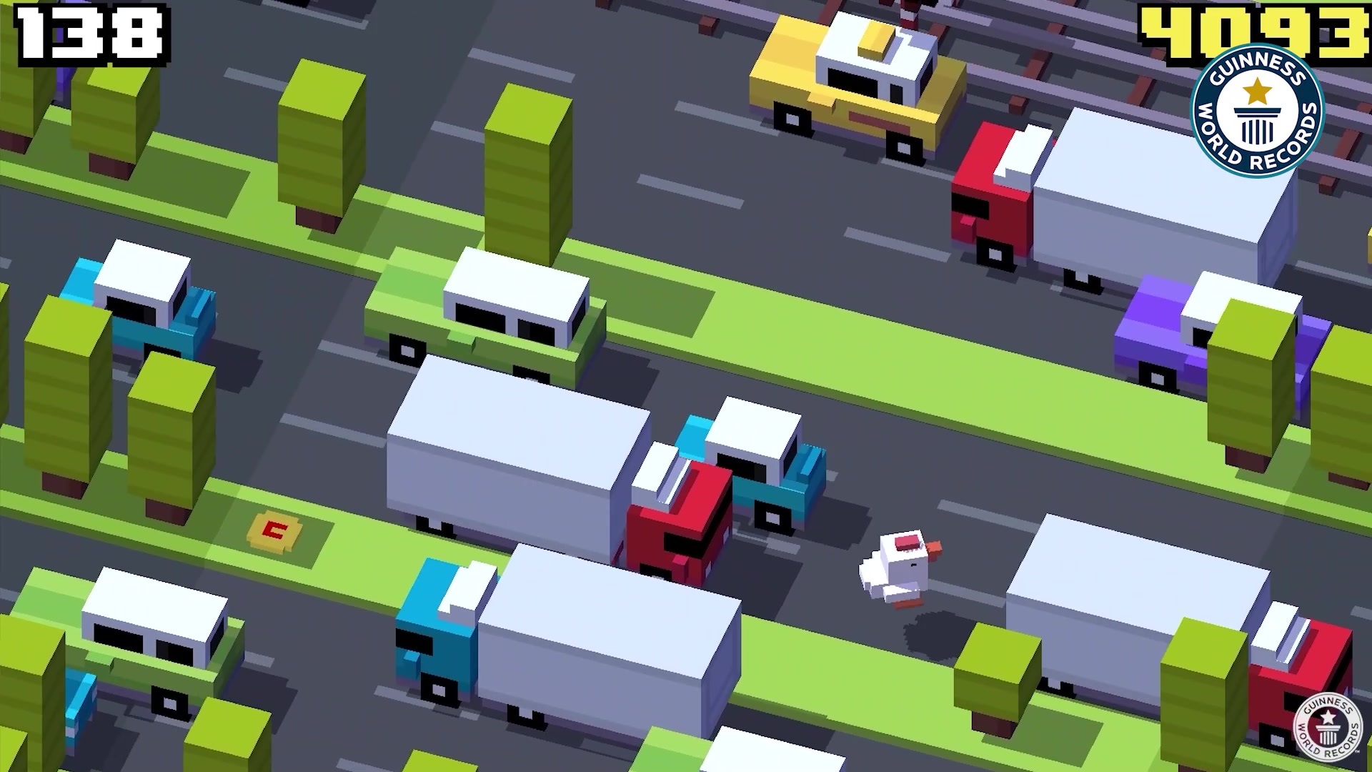 'Video thumbnail for Student completes Crossy Road, reaching max score of 9999'
