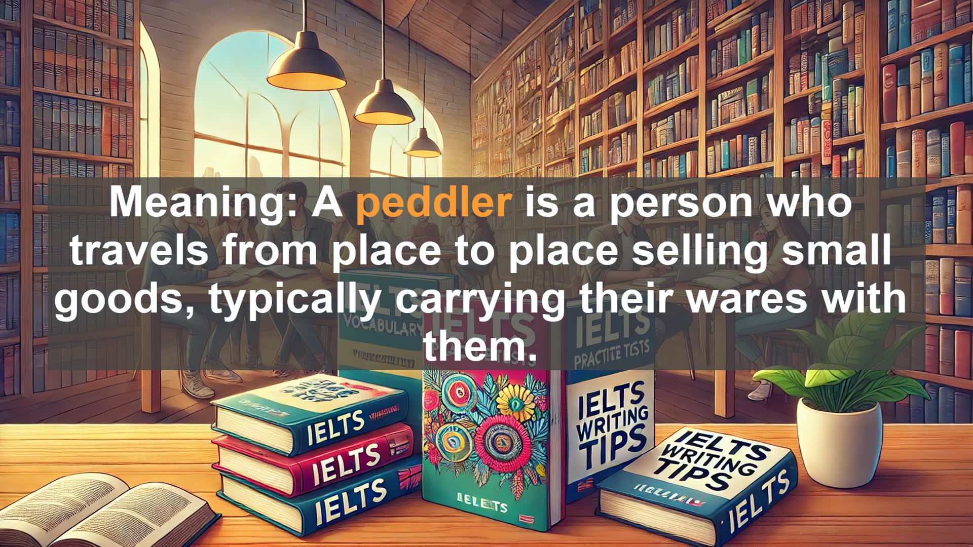 'Video thumbnail for 5000 Must Know IELTS 8.0 Vocabulary - IELTS Vocabulary: Understanding the Word 'Peddler''