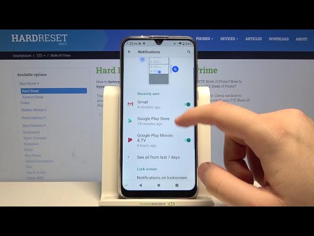 Video thumbnail for How to Disable / Enable Notifications from Apps in ZTE Blade 10 Prime - Access Notifications