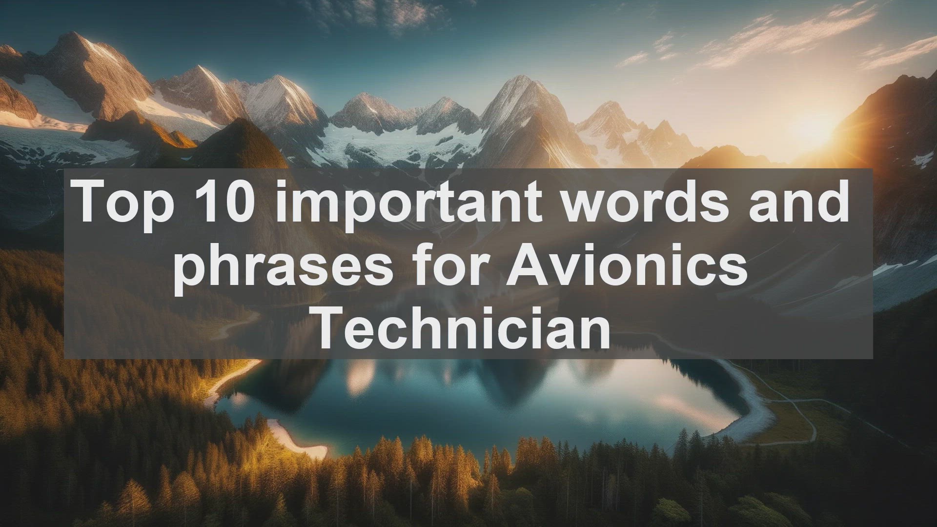 'Video thumbnail for Top 10 important words and phrases for Avionics Technician'