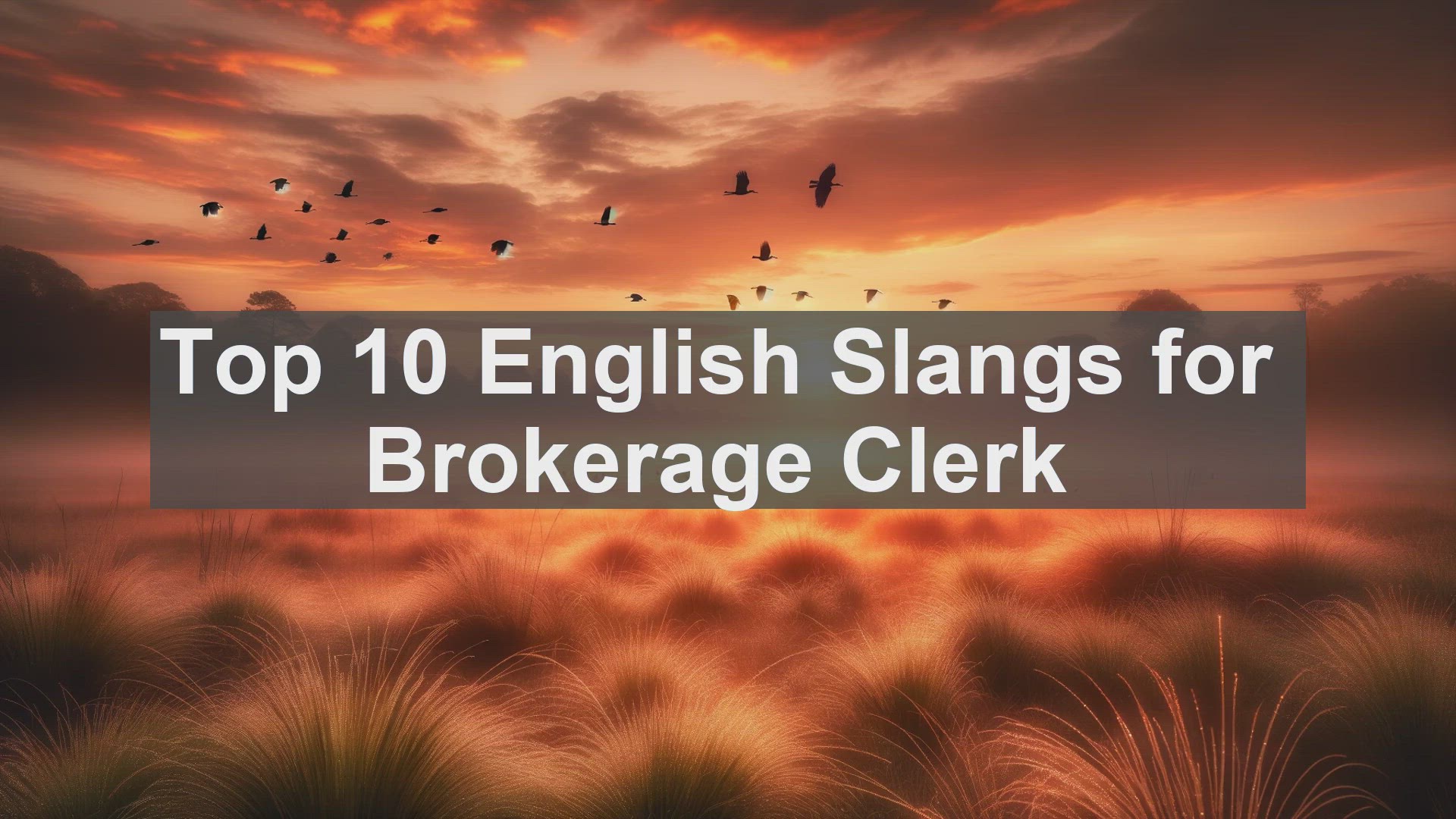 'Video thumbnail for Top 10 English Slangs for Brokerage Clerk'