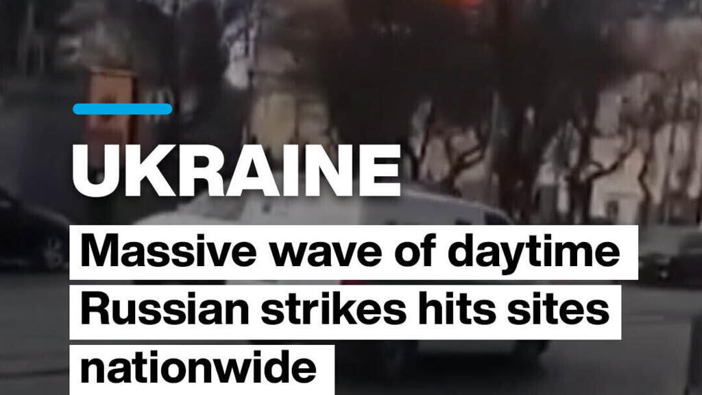 Video thumbnail for Ukraine: Massive wave of daytime Russian strikes hits sites nationwide