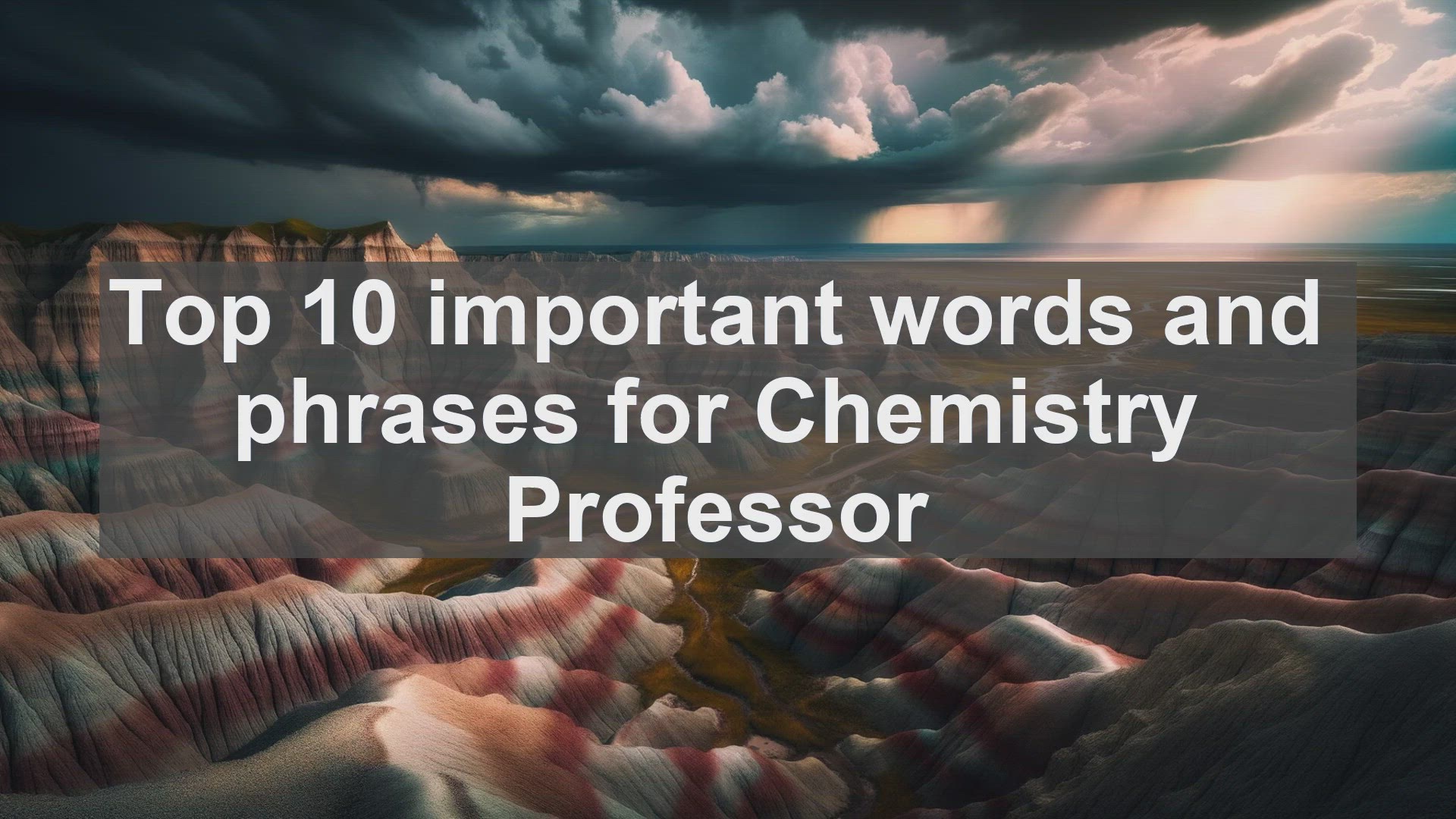 'Video thumbnail for Top 10 important words and phrases for Chemistry Professor'