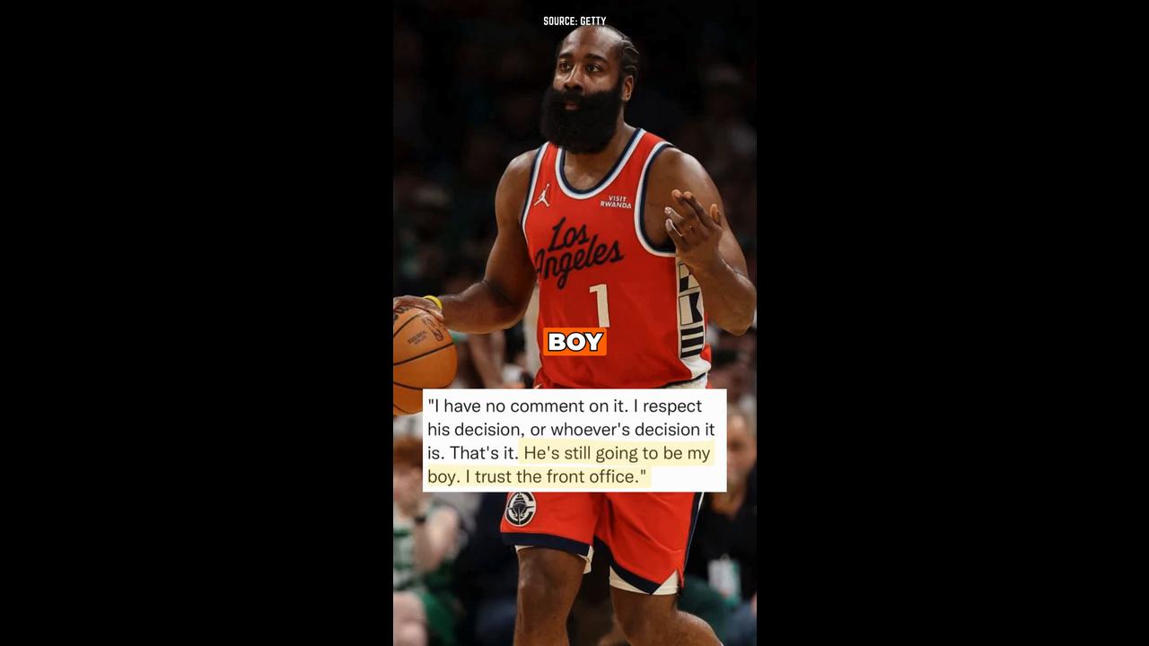 Video thumbnail for Kawhi Leonard Reacts to James Harden Trade Rumors: “Still Gonna Be My Boy”