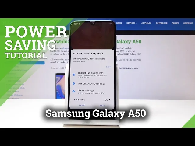 Video thumbnail for How to Enable Power Saving Mode in Samsung Galaxy A50 - Extend Battery Life