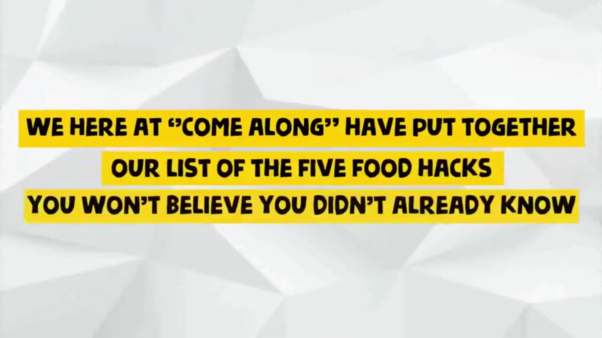 Video thumbnail for 5   Food Hacks