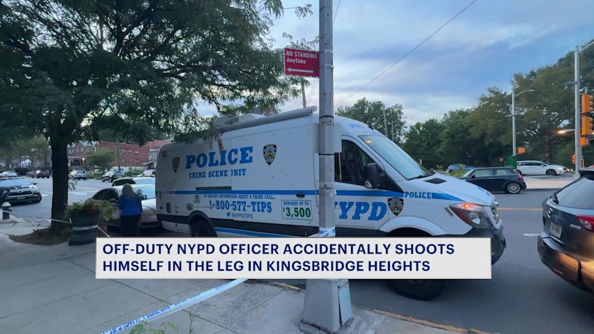 Video thumbnail for Off-duty NYPD officer accidentally shoots himself in Bronx home