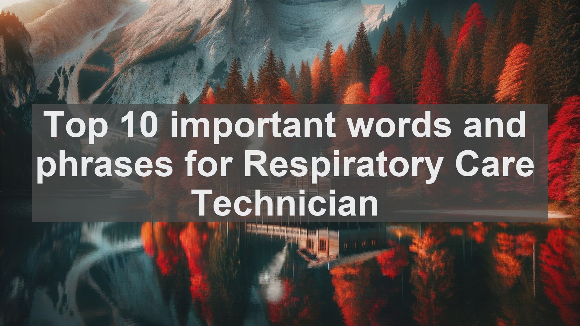 'Video thumbnail for Top 10 important words and phrases for Respiratory Care Technician'