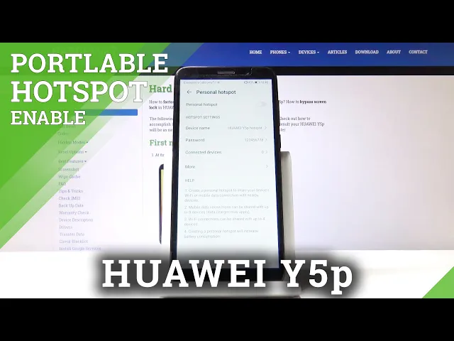 Video thumbnail for How to Enable Portable Hotspot in HUAWEI Y5p – Find Hotspot Options