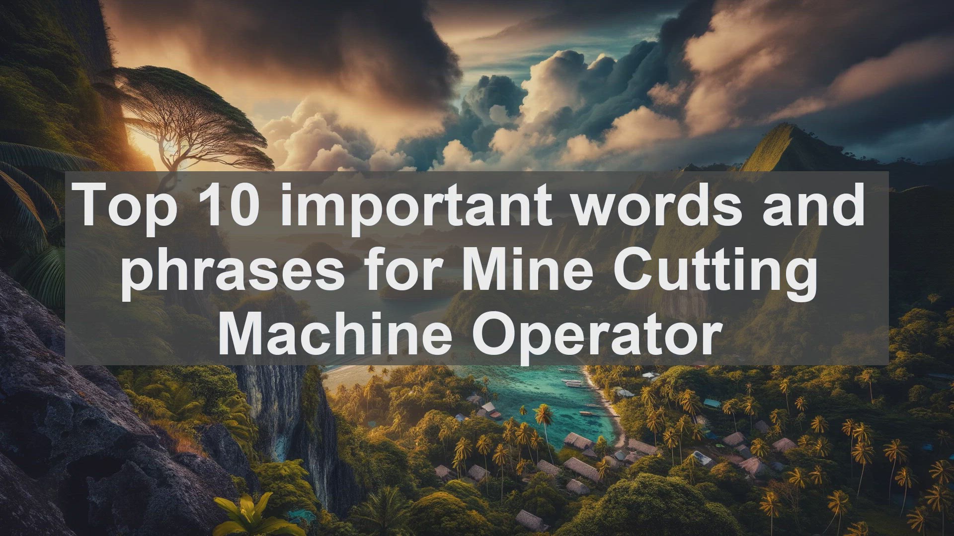 'Video thumbnail for Top 10 important words and phrases for Mine Cutting Machine Operator'