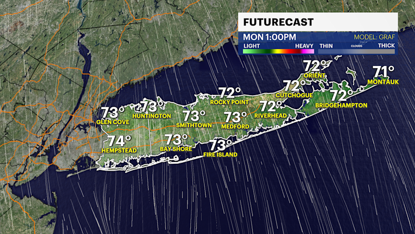 Video thumbnail for Morning showers give way to sunny skies and breezy conditions Monday across Long Island