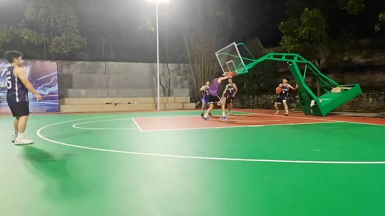 Video thumbnail for Basketball Hoop Bends After Player Hangs On Rim!