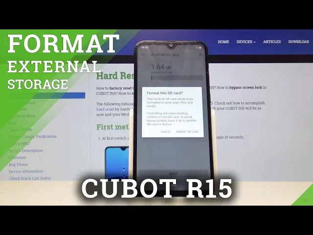Video thumbnail for How to Format SD Card in CUBOT R15 - Erase External Storage