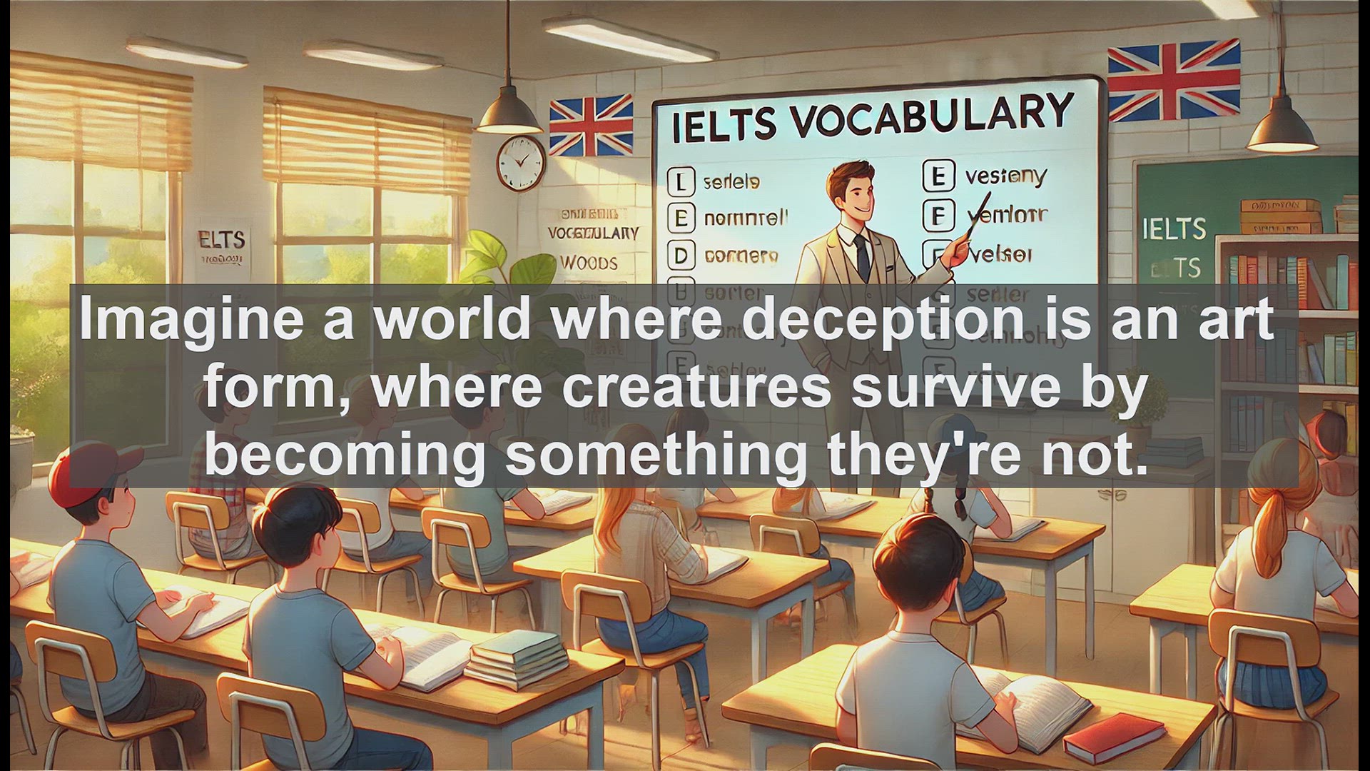 'Video thumbnail for 2000 Must Know IELTS 9.0 Vocabulary - Mimicry: The Art of Imitation in Nature and Language'