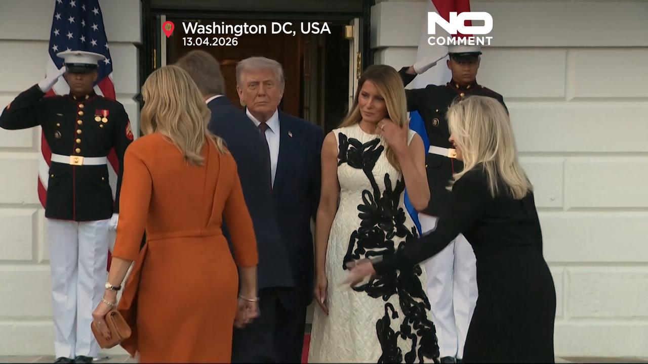 Video thumbnail for Trump hosts Dutch royals at the White House for dinner and overnight stay