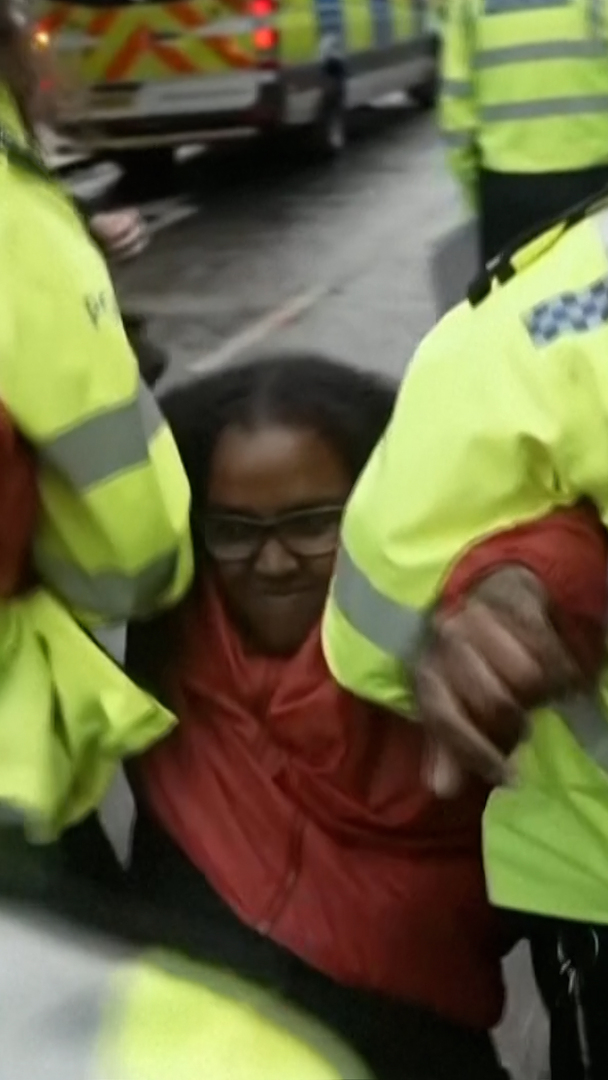'Video thumbnail for UK protesters arrested at rally for banned Palestine Action group'