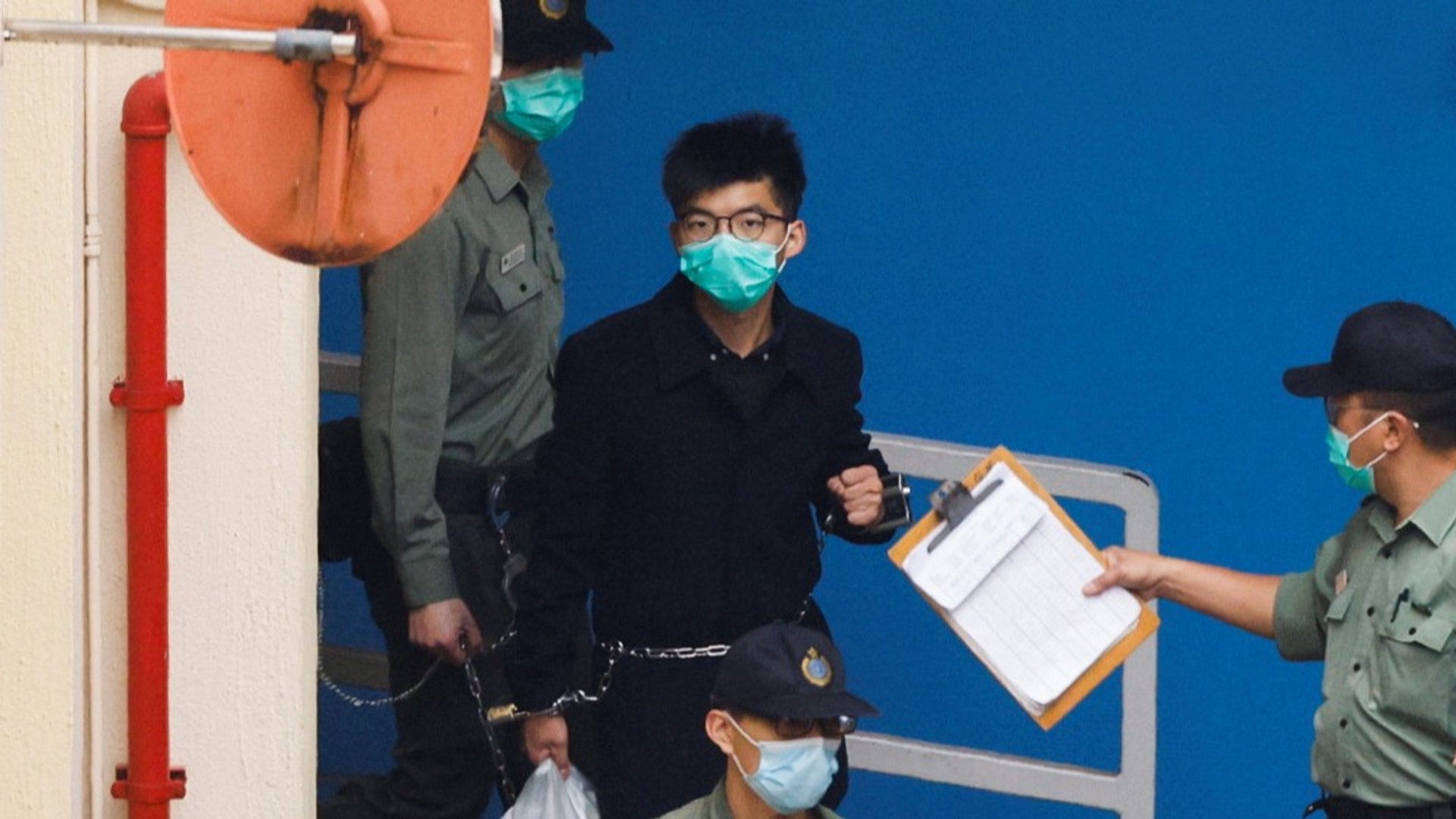 Video thumbnail for Hong Kong activist Joshua Wong pleads guilty to foreign collusion