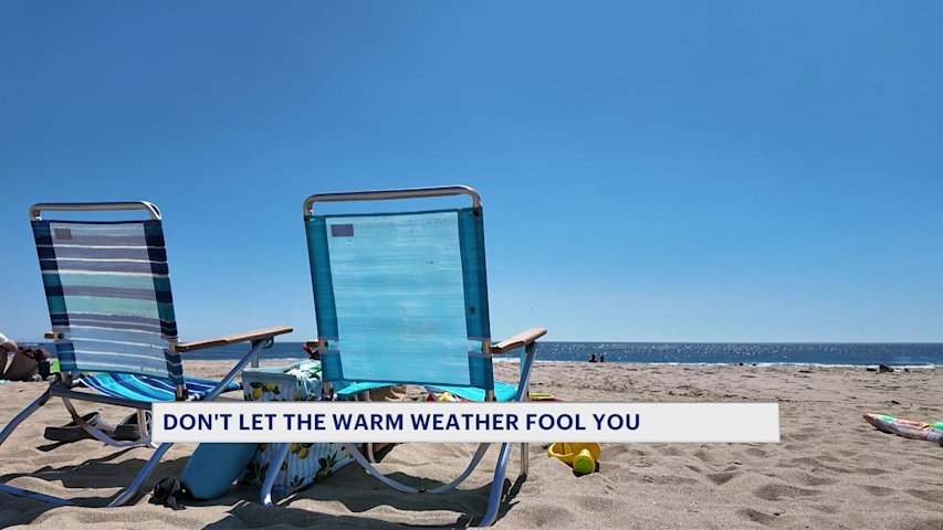 Video thumbnail for New Jersey beach safety officials warn waters still too dangerous despite warm weather