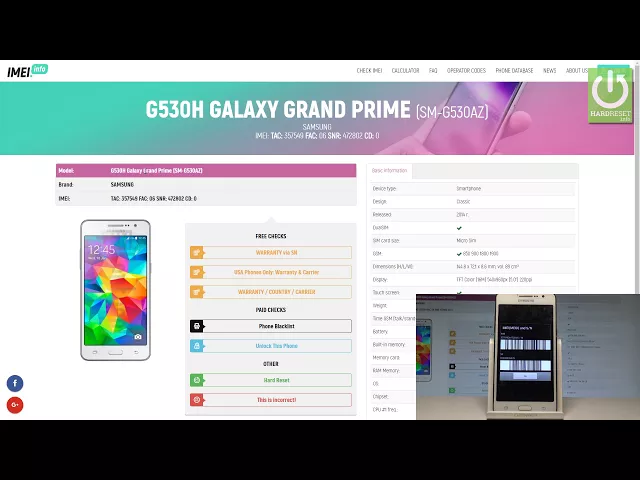 Video thumbnail for How to Check Warranty in SAMSUNG Galaxy Grand Prime - Country & Carrier Info