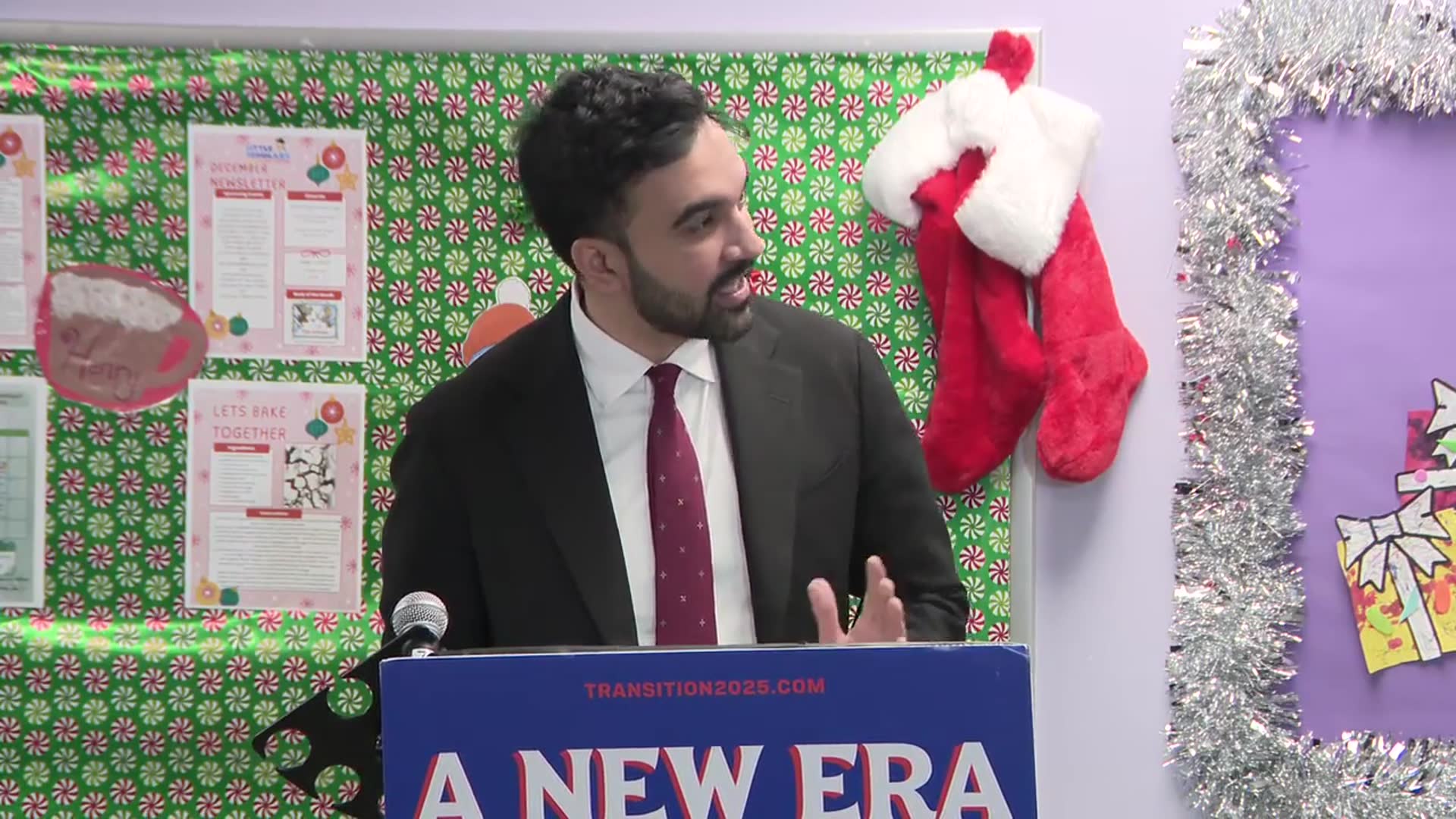 Video thumbnail for FULL: Mamdani speaks at NYC childcare center