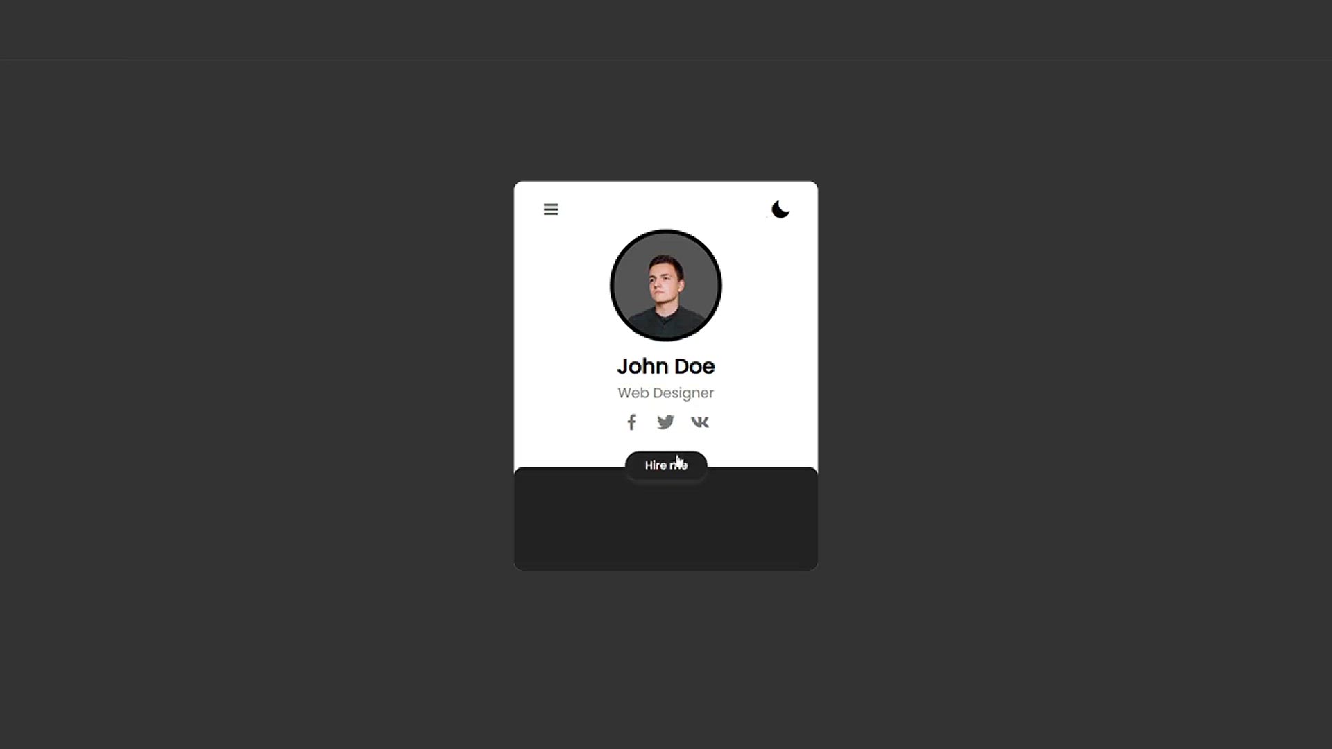 'Video thumbnail for Dark_Light User Profile Card using HTML,CSS & JS _ Toggle Dark Theme UI using JS.'