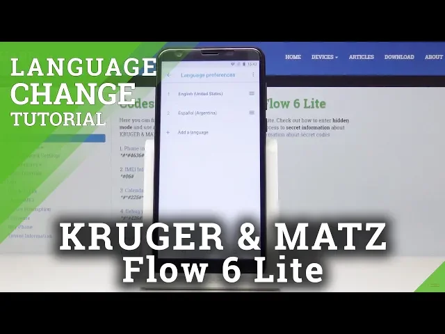 Video thumbnail for How to Open Language Settings in KRUGER & MATZ Flow 6 Lite - Change Language