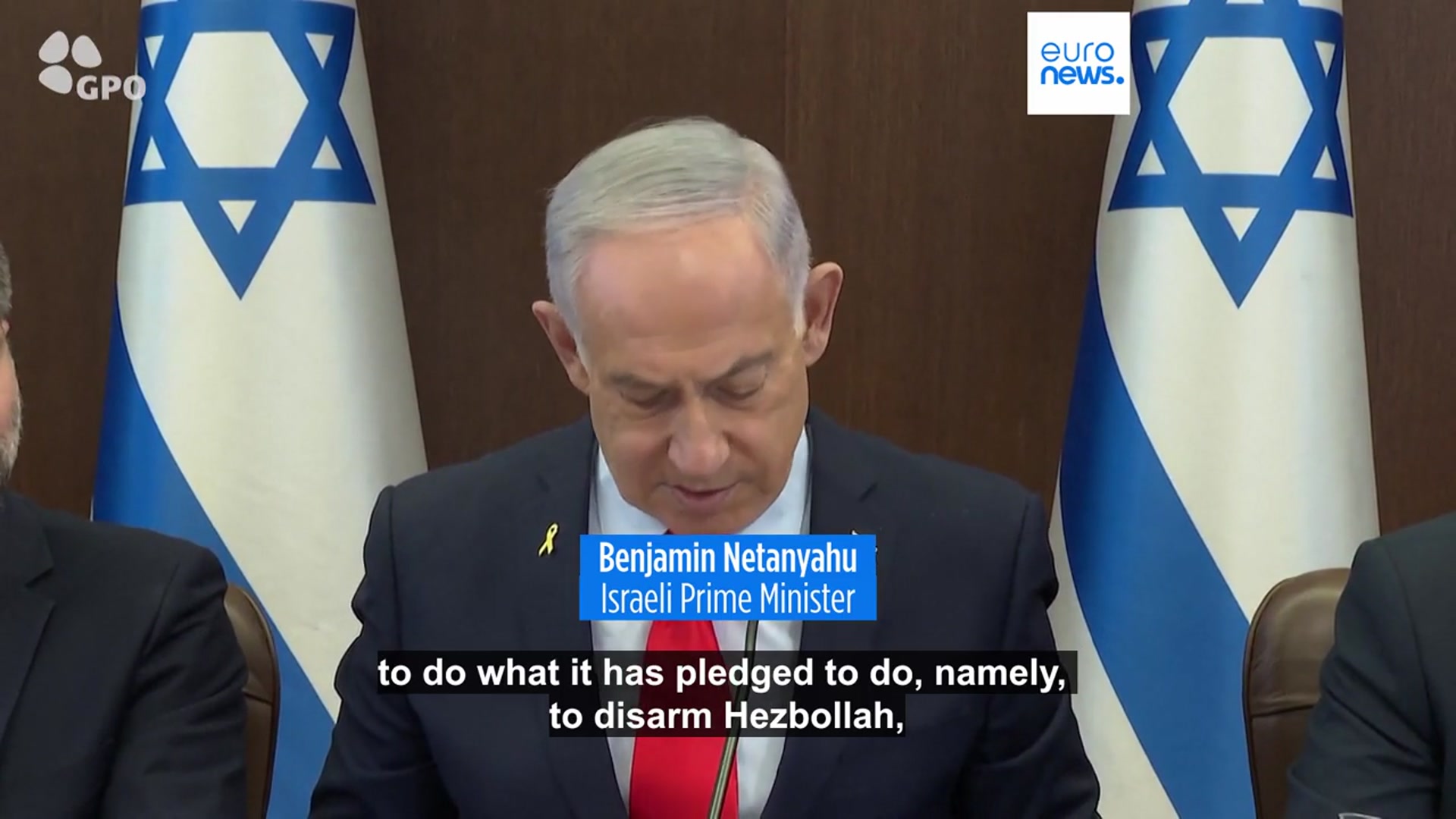 'Video thumbnail for Israel warns of intensified strikes on Hezbollah if disarmament fails'