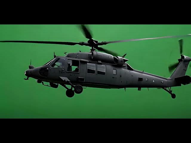 Video thumbnail for Black Hawk Military Helicopter UH 60 in Air Green Screen