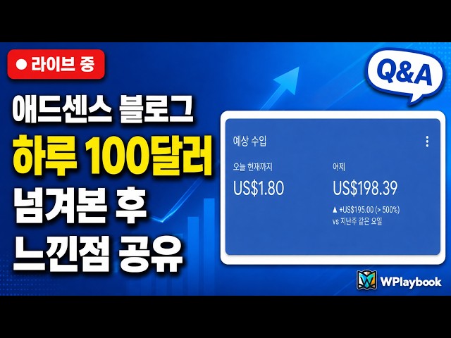 Video thumbnail for [현실부업] 애드센스 블로그 하루 100달러 찍어보고 느낀점