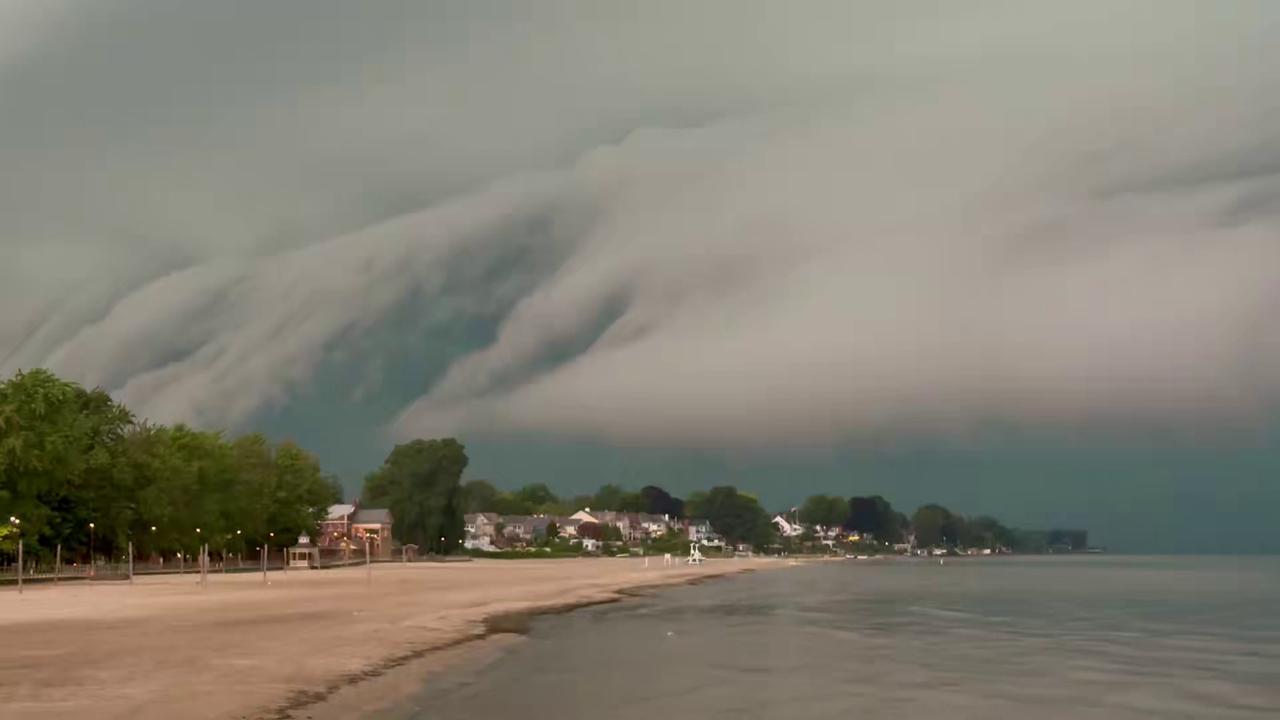 Video thumbnail for US: Dark Storm Clouds and Lightning Over Lake Ontario in Rochester.