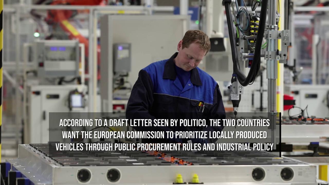 Video thumbnail for France and Germany Push 'Made in Europe' Plan to Rescue EU Auto Industry.