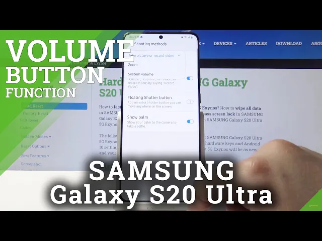 Video thumbnail for How to Set Camera Volume Button Function in SAMSUNG Galaxy S20 Ultra – Camera Volume Key