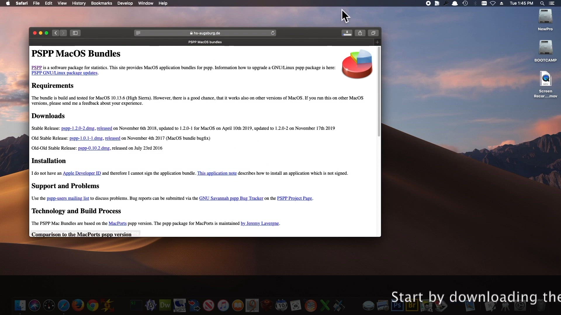 'Video thumbnail for Installing PSPP on a Mac'