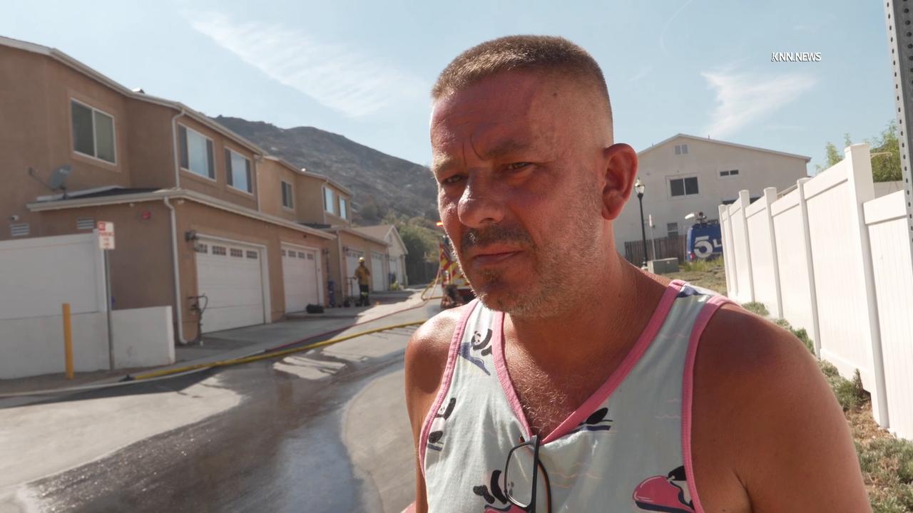 Video thumbnail for US, Los Angeles: Santa Clarita Pointe Fire Veteran Describes Moment He Saw Flames Near Home With Sound On Tape Part 5.