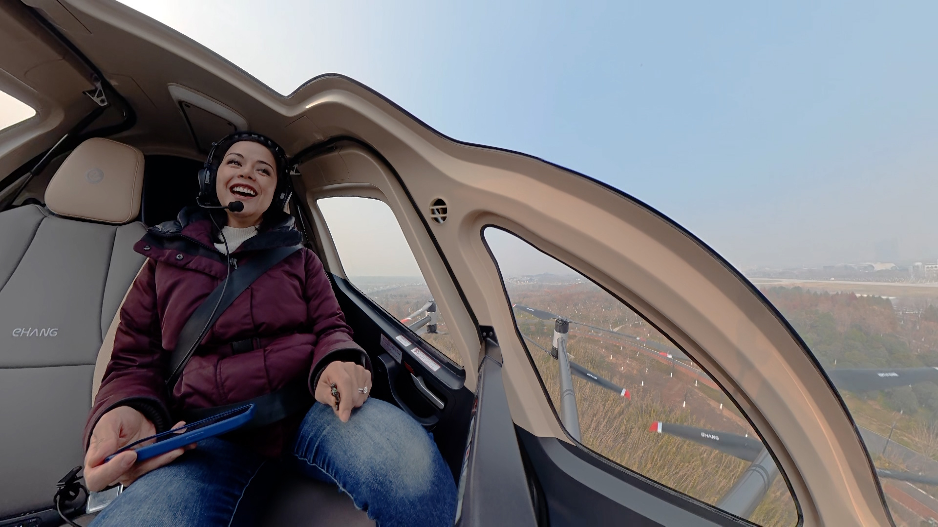 Video thumbnail for Al Jazeera reporter tries out pilotless drone taxi