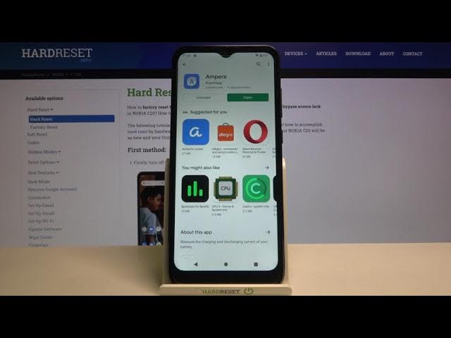 Video thumbnail for How to Check Battery Capacity on NOKIA C20 – Use Ampere App