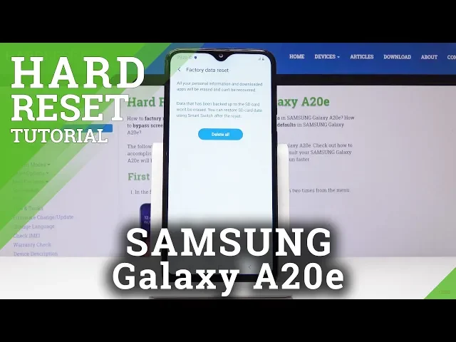 Video thumbnail for How to Perform Hard Reset in SAMSUNG Galaxy A20e - Factory Reset by Settings