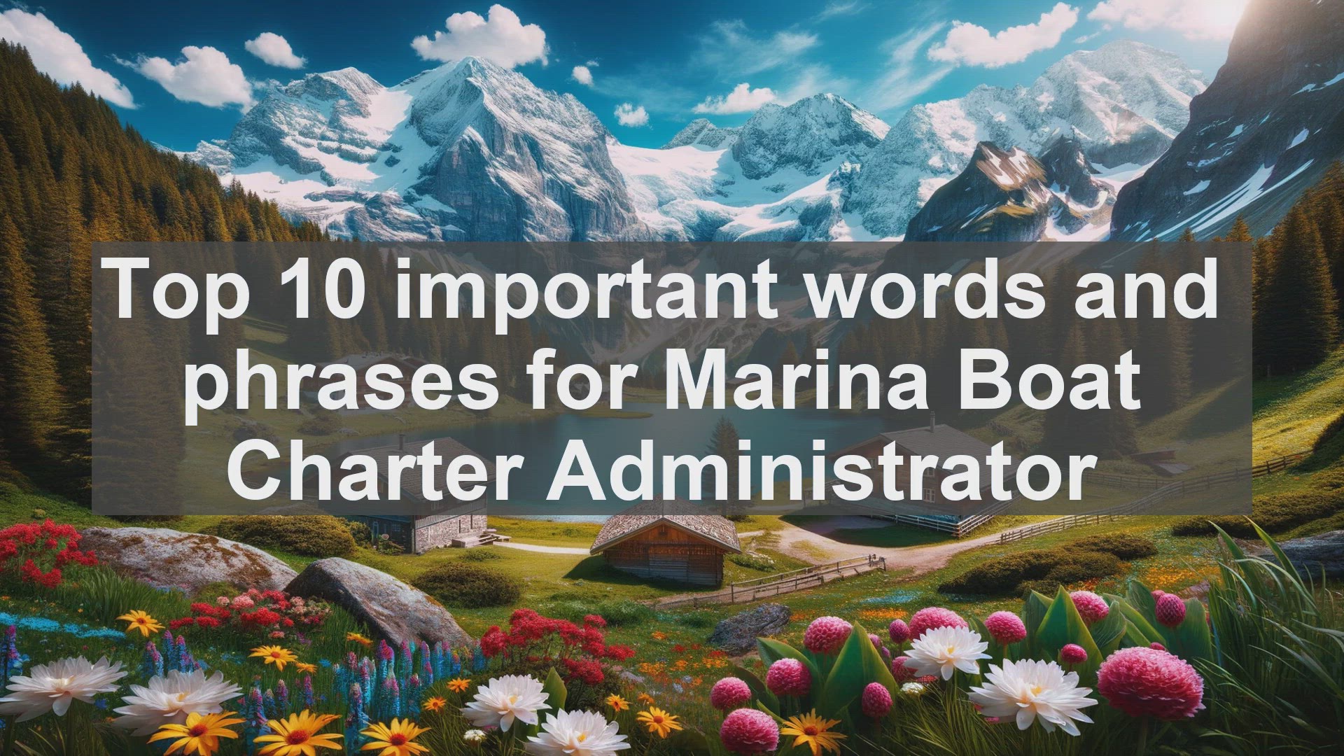 'Video thumbnail for Top 10 important words and phrases for Marina Boat Charter Administrator'
