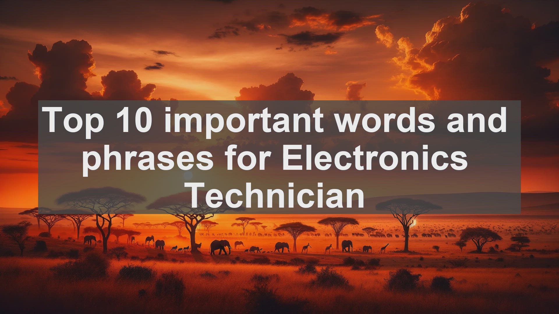'Video thumbnail for Top 10 important words and phrases for Electronics Technician'