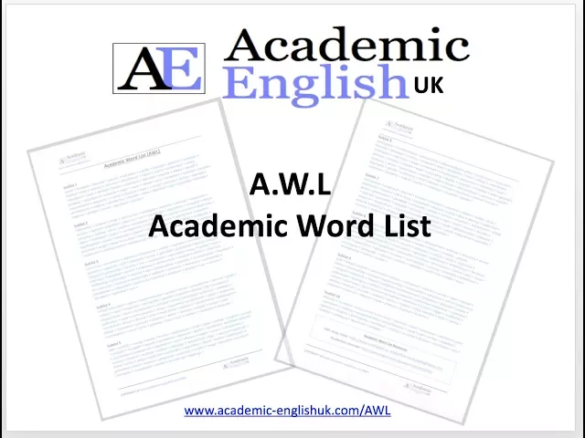Video thumbnail for Academic Word List presentation and e-learning activities