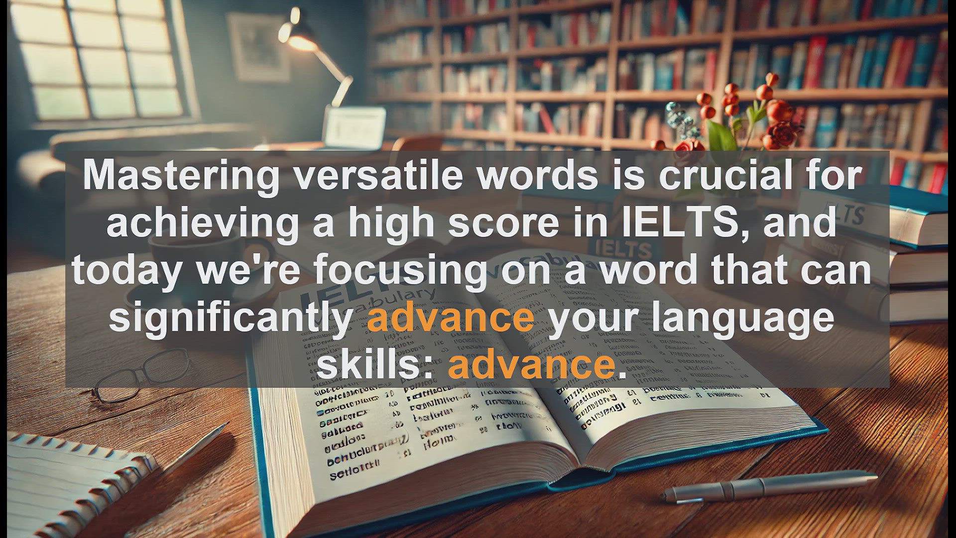 'Video thumbnail for 2500 Must Know IELTS 6.5 Vocabulary - Master 'Advance' for IELTS: Boost Your Vocabulary'