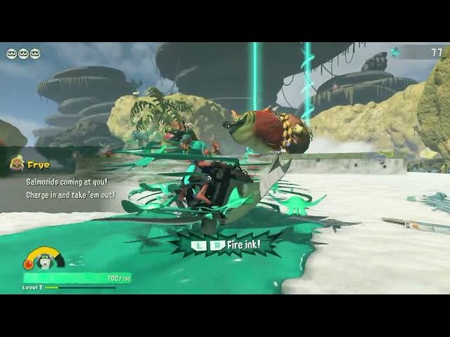 Video thumbnail for Splatoon Raiders - Piel Coast: Break Crystals with Buddy Bot | Manta Dance Showstopper | Mega Egg