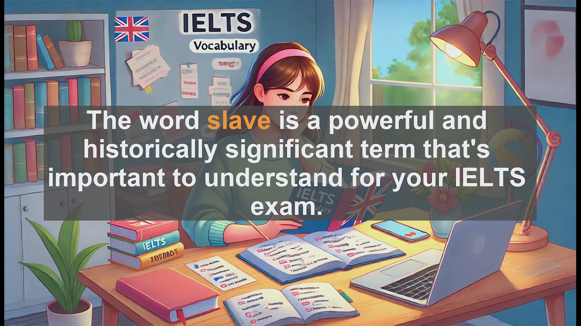 'Video thumbnail for 2500 Must Know IELTS 6.5 Vocabulary - Understanding the Word 'Slave' for IELTS: Meaning, Usage, and Context'
